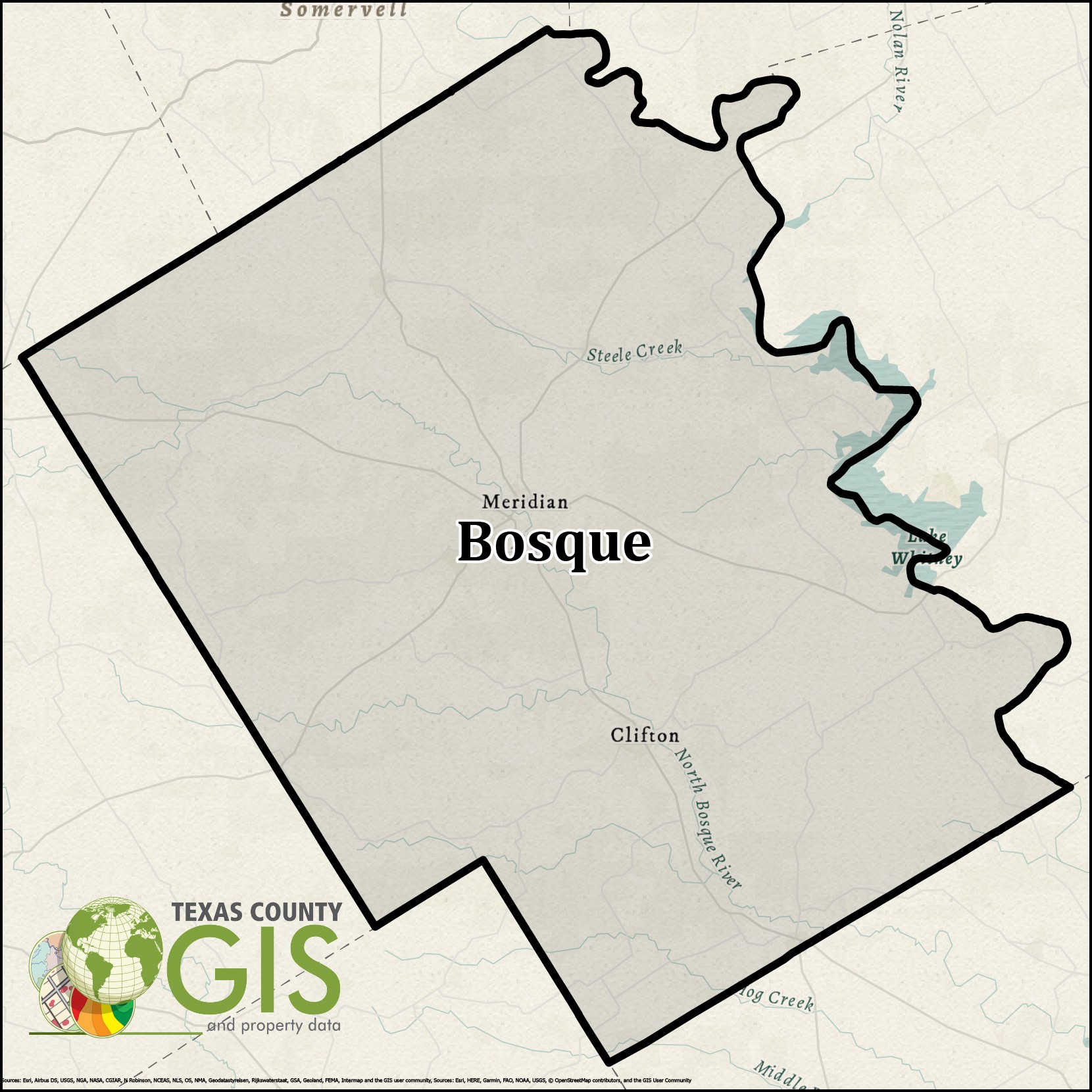 Bosque County GIS Shapefile and Property Data - Texas County GIS Data