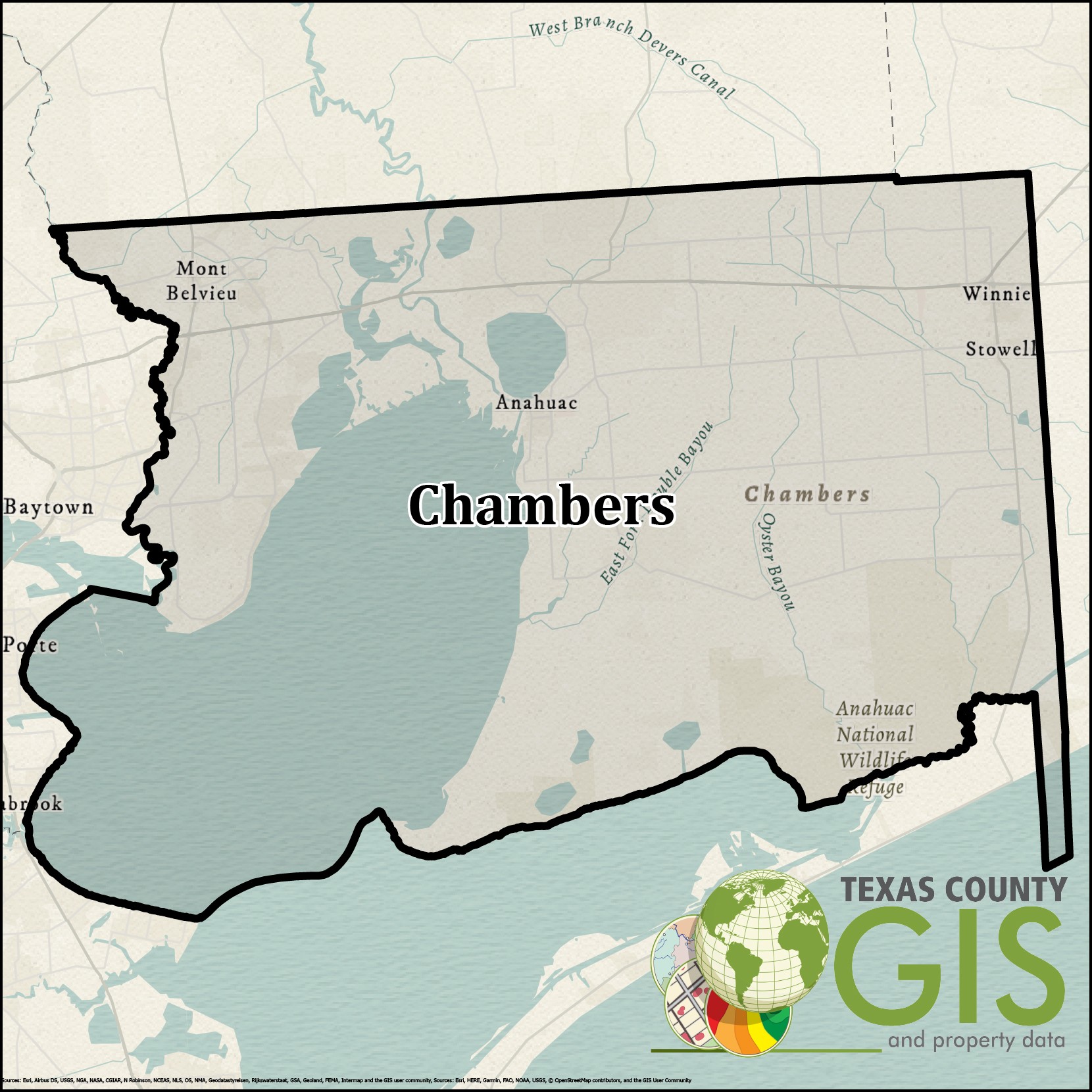 Chambers County Gis Shapefile And Property Data Texas County Gis Data