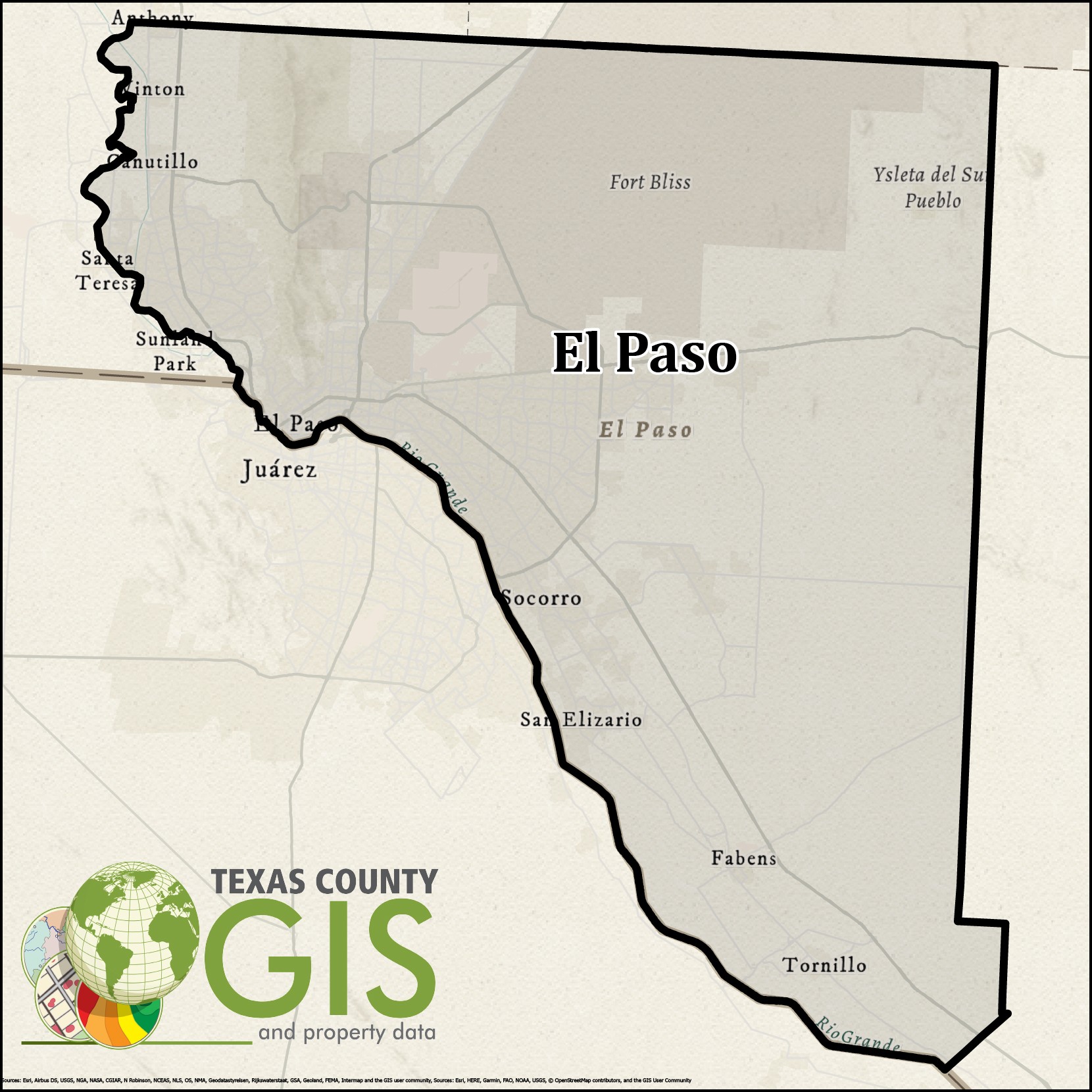 El Paso County GIS Shapefile and Property Data Texas County GIS Data