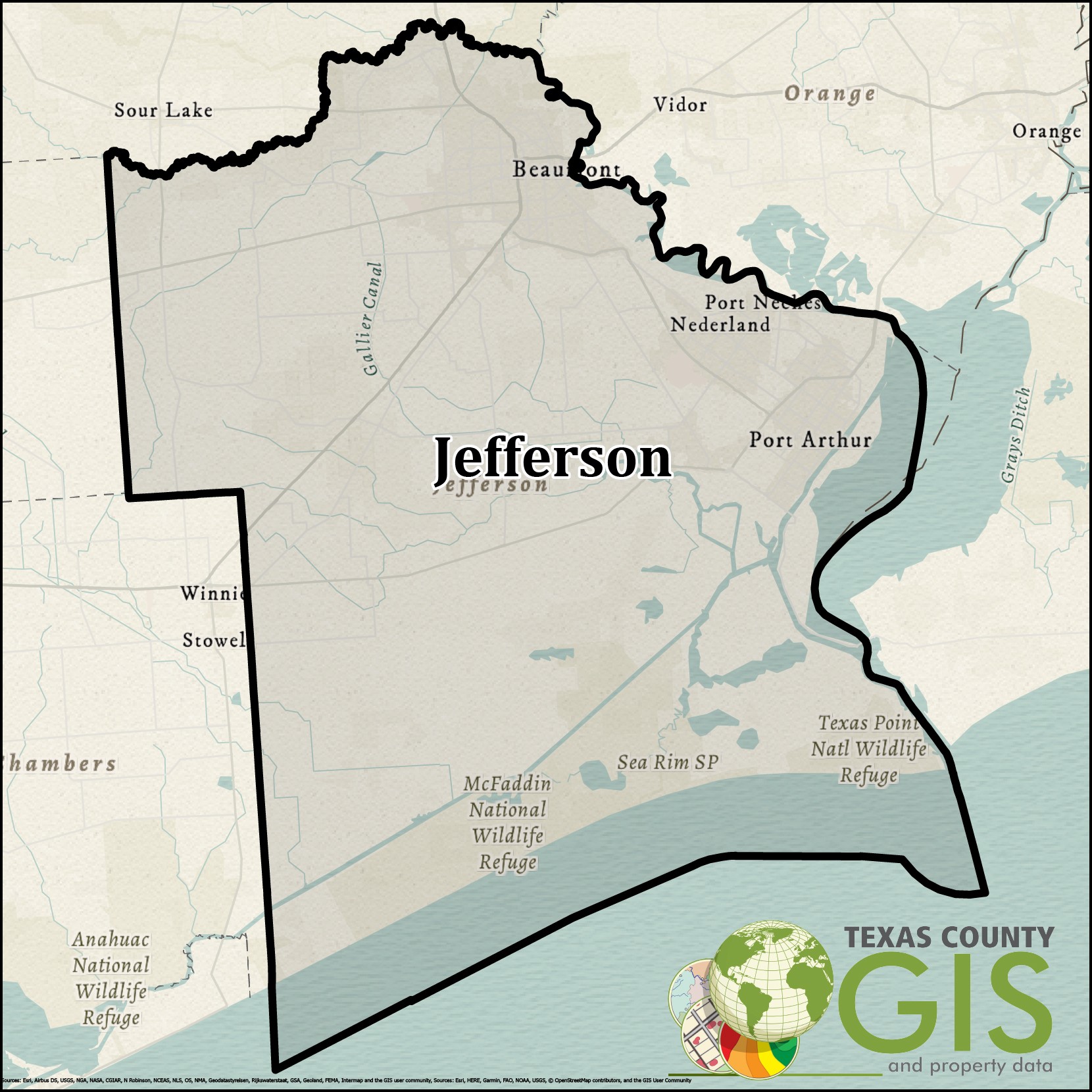 Jefferson County GIS Shapefile and Property Data Texas County GIS Data